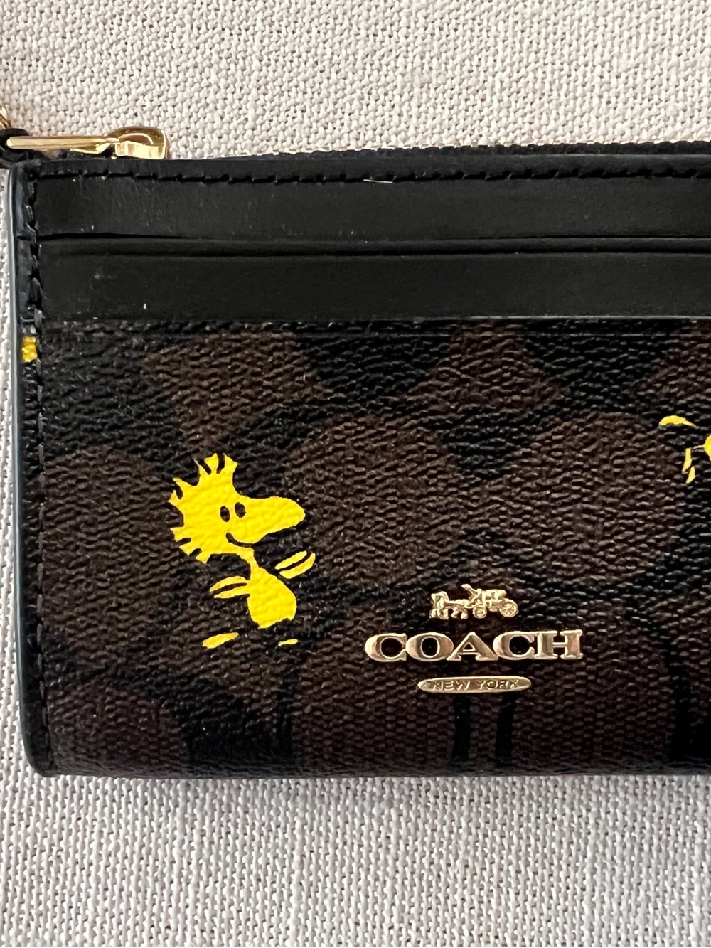 Coach Peanuts Woodstock Mini Card Case/coin wallet